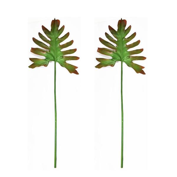 Imagem de Kit c/ 2 Folhagem Artificial Philo Real Toque Verde 75cm Flor Arte