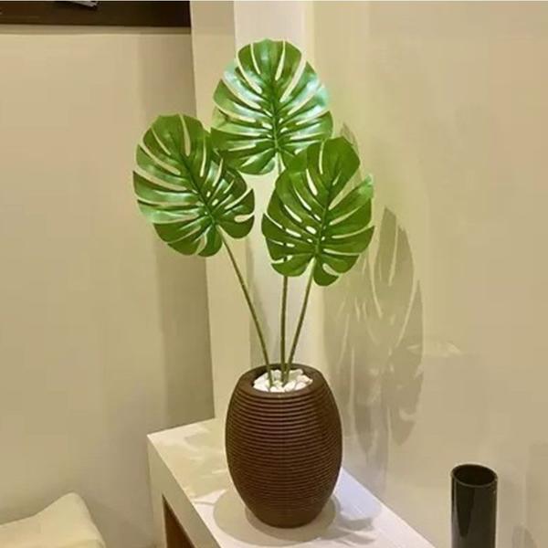 Kit c/ 2 Folhas Artificial Costela de Adão Real Toque Verde 65cm Florarte - Flor Arte Imagem de Kit c/ 2 Folhas Artificial Costela de Adão Real Toque Verde 65cm Florarte