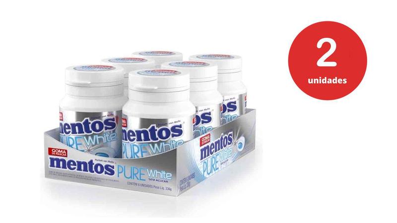 Imagem de Kit c/2 Goma De Mascar Mentos Pure Fresh White