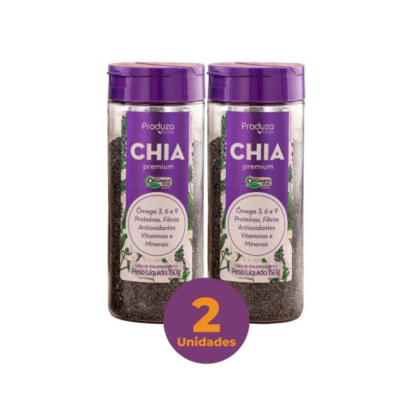 Imagem de Kit c/ 2 Grãos de Chia Premium Preta Orgânica Produza Foods 150g