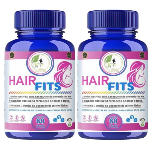 Imagem de KIT C/2  Hair Fits Cabelo Unha e Pele 60 Cáps - Fits Life