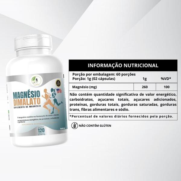 Imagem de Kit C/2 Magnésio Dimalato 120 Capsulas - Fits Life