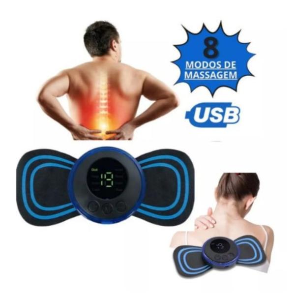 Imagem de Kit C/ 2 Mini Massageador Portátil Recarregável Dor Pernas Pescoço Coluna