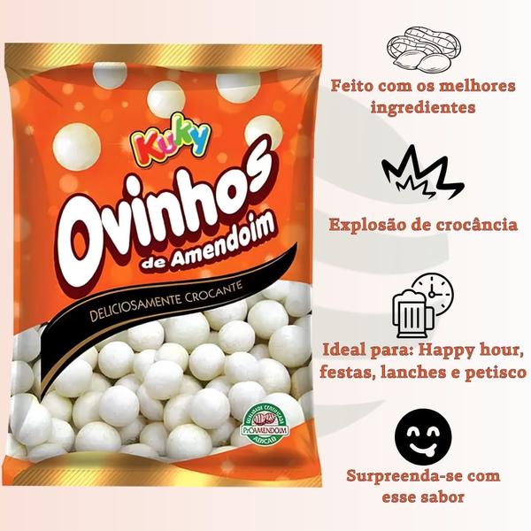 Kit c/2 Ovinhos de Amendoim Crocante Kuky Tradicional 500g Imagem de Kit c/2 Ovinhos de Amendoim Crocante Kuky Tradicional 500g