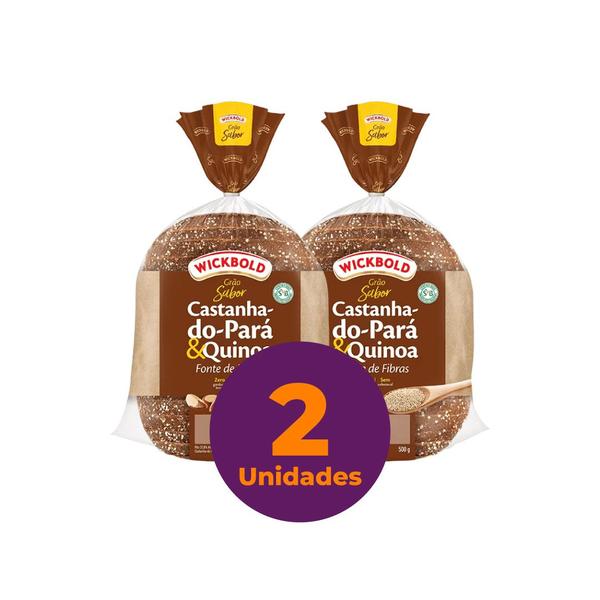 Kit c/ 2 Pão de Forma Castanha do Pará e Quinoa Grão Sabor Wickbold 450g Imagem de Kit c/ 2 Pão de Forma Castanha do Pará e Quinoa Grão Sabor Wickbold 450g