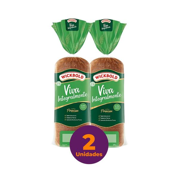 Kit c/ 2 Pão de Forma Vegano Integral Wickbold 450g/unid Imagem de Kit c/ 2 Pão de Forma Vegano Integral Wickbold 450g/unid