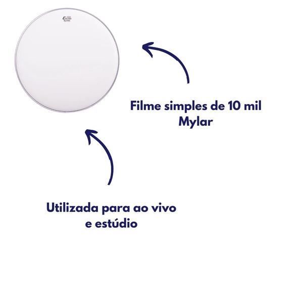Kit c/ 2 peles encore 12 pol ambassador porosa en-0112-ba remo Imagem de Kit c/ 2 peles encore 12 pol ambassador porosa en-0112-ba remo