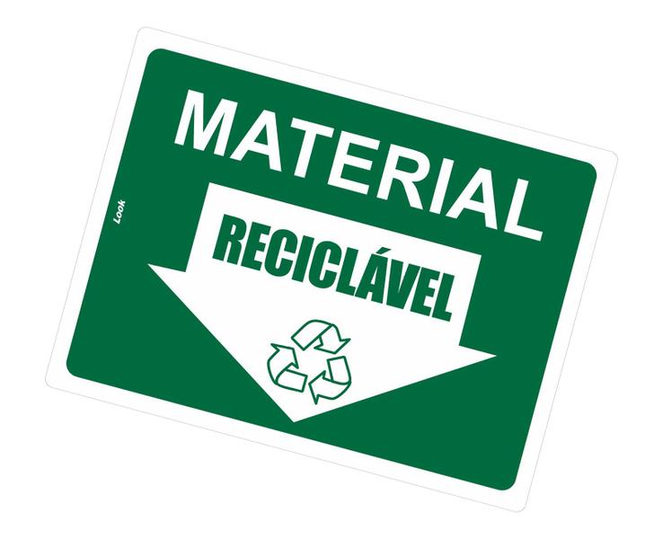 Imagem de Kit c/2 Placas Sinalização Coleta Seletiva Aviso Material Reciclável