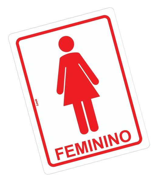 Imagem de Kit c/2 Placas Sinalização Sanitário Banheiro Feminino Mulher WC