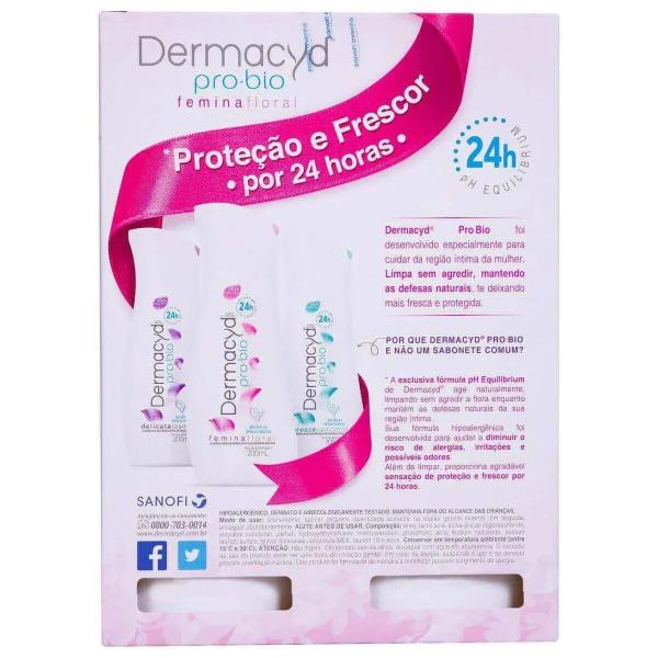 Imagem de Kit c/2 sabonete íntimo dermacyd femina floral 200ml + 100ml