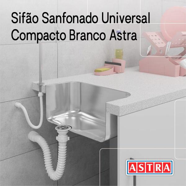 Imagem de Kit C/ 2 Sifão Sanfonado Lavatório Pia E Tanque Extensivo - Branco