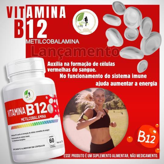 Imagem de Kit C/ 2 Un. Vitamina B12 Metilcobalamina Fits Life 120 Caps