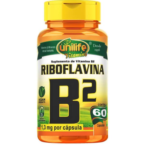 Kit C/ 2 Un Vitamina B2 Riboflavina Pura 120 Caps Vegano Unilife Imagem de Kit C/ 2 Un Vitamina B2 Riboflavina Pura 120 Caps Vegano Unilife