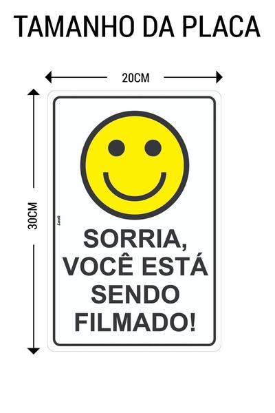 Imagem de  Kit c/2 Unidades Placas de Sinalização Sorria Filmado Câmeras Segurança