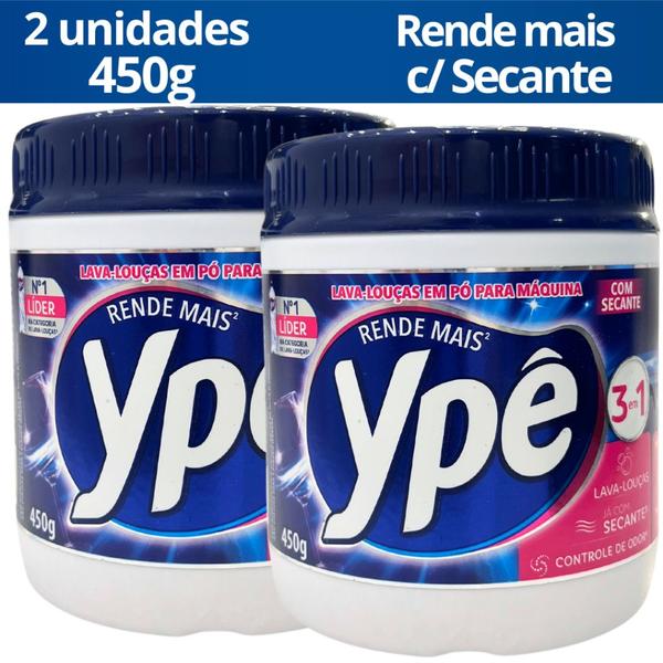 Imagem de Kit C/2 Ypê Detergente Para Máquina Lava Louças em Pó 450g (ENVIO IMEDIATO)