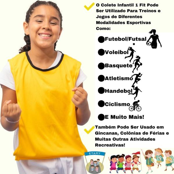 Imagem de Kit C/20 Coletes Infantil de Futebol Treino Jogo Simples 1 Fit