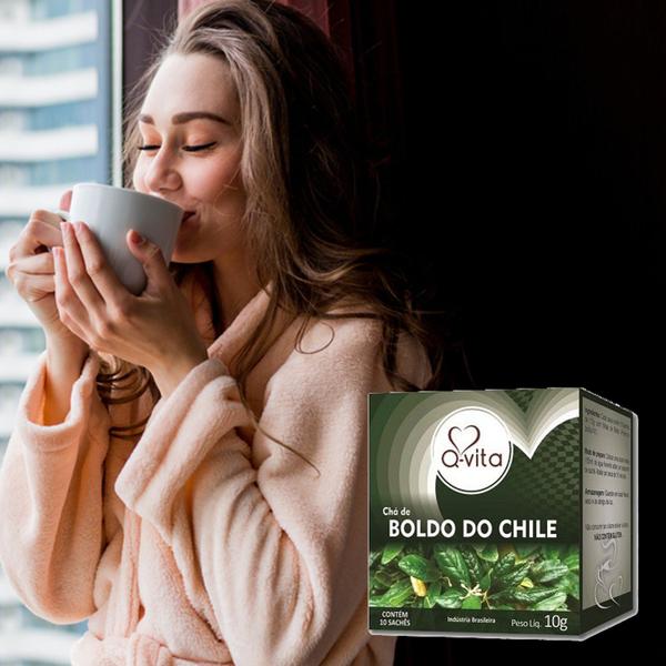 Imagem de Kit c/ 20 cxs Chá de Boldo do Chile Q-Vita 10g (10 Sachês)