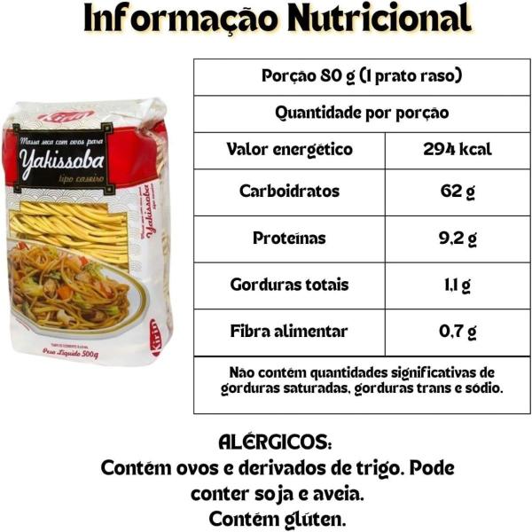 Imagem de Kit C/ 20 Macarrão Oriental Tipo Caseiro Yakissoba 500g Kirin