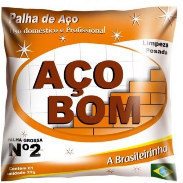 Kit C/ 20 Palha de Aço N.2 Grossa Aço Bom - ACO BOM Imagem de Kit C/ 20 Palha de Aço N.2 Grossa Aço Bom
