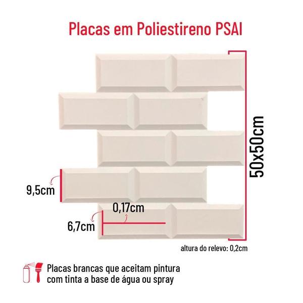 Imagem de Kit C/20 Placas 3D Pvc Parede 50Cm X 50Cm Tendencia Cozinha