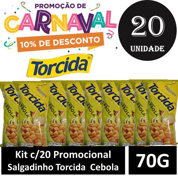 Kit c/20 Promocional Salgadinho Torcida Cebola 70g Imagem de Kit c/20 Promocional Salgadinho Torcida Cebola 70g
