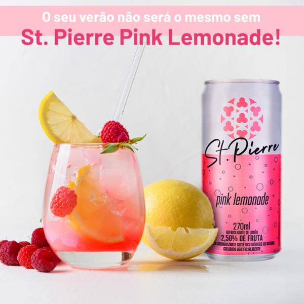 Imagem de Kit c/ 24un Refrigerante Pink Lemonade St Pierre Lata 270ml