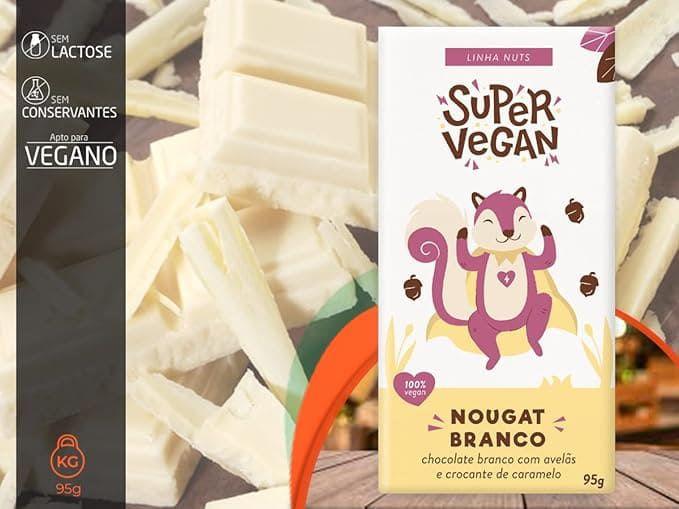 Imagem de Kit c/ 3 Barra de Chocolate Branco Vegano Nougat Crocante de Caramelo Super Vegan 95g