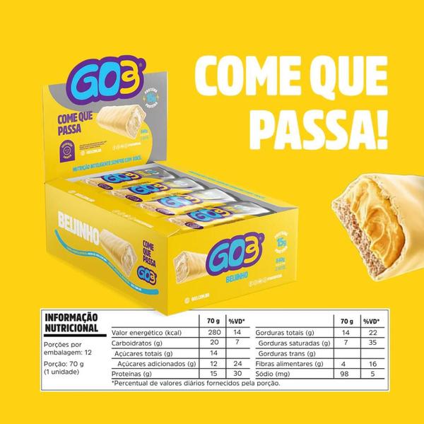 Imagem de KIT C/3 Barra de Proteína Sabor Beijinho 50gr - Go3