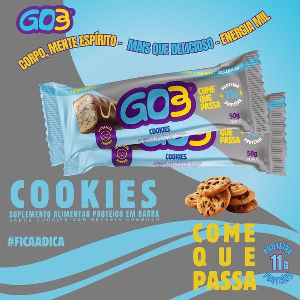 Imagem de KIT C/3 Barras de Proteína Cookies 50gr 11Gr Proteína - Go3