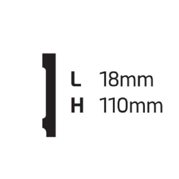 Kit c/3 barras Rodapé de Poliestireno 11cm x 18mm x 2.44m Liso ML11 NMC 7,2m - NMC Pisos Imagem de Kit c/3 barras Rodapé de Poliestireno 11cm x 18mm x 2.44m Liso ML11 NMC 7,2m