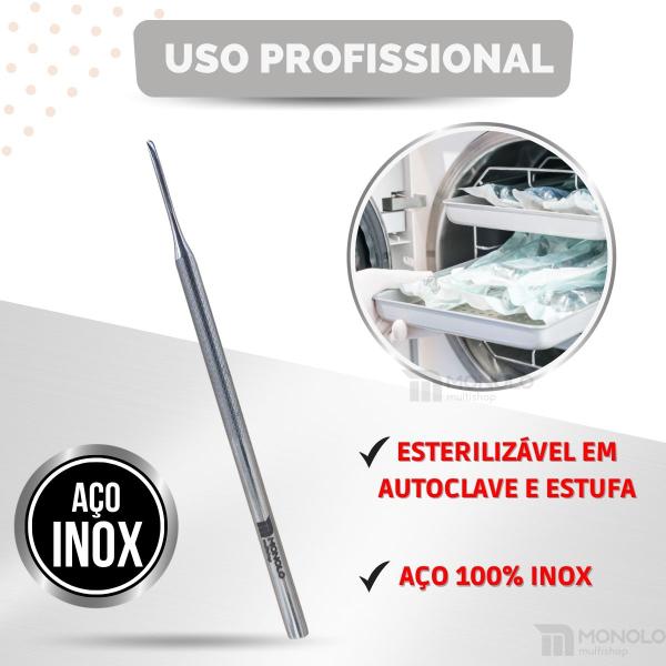 Imagem de Kit c/ 3 Bisturi Goiva 206 Removedor Cutícula Unha Manicure Podologia Profissional Aço Inox