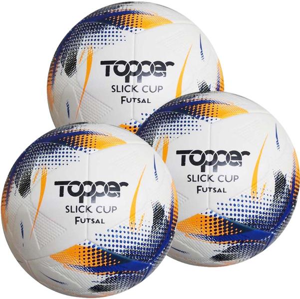 Imagem de Kit C/ 3 Bolas Topper Slick Cup Futsal Tech Fusion