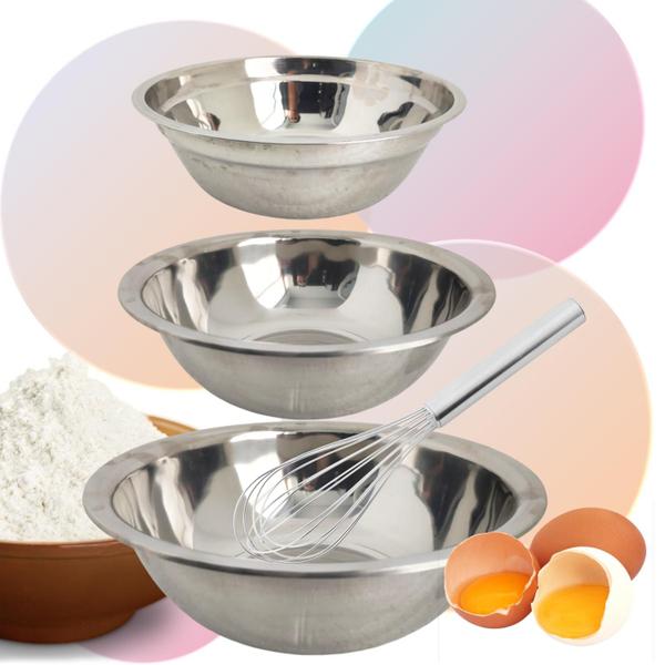 Imagem de Kit C/ 3 Bowl Gourmet Tigela Bacia Saladeira 100% Aço Inox