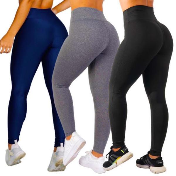 Imagem de Kit c/3 Calça Fitness Legging  Leg Corrida Treino Casual  NEUTRA 132