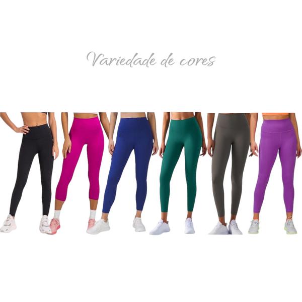 Imagem de Kit C/3 Calças Legging BÁSICAS COLORIDAS Leg Fitness Corrida Academia Cintura Alta Feminina 580