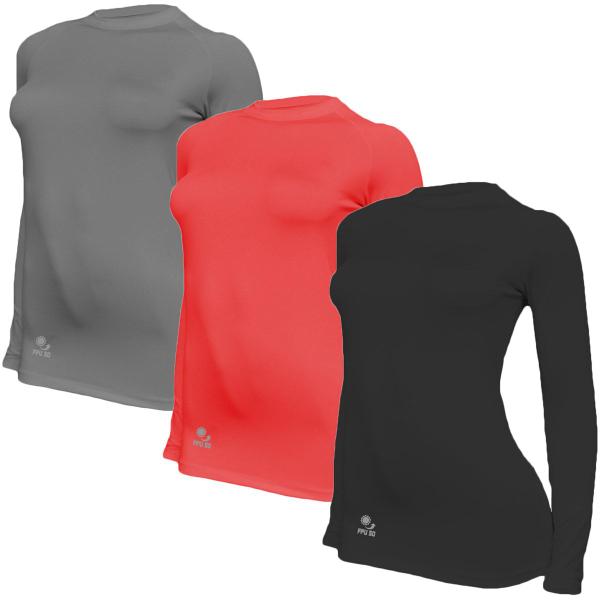 Imagem de Kit C/ 3 Camisas Térmicas Feminino Stigli Pro Proteção Solar FPU 50+ Manga Longa Rash Guard S