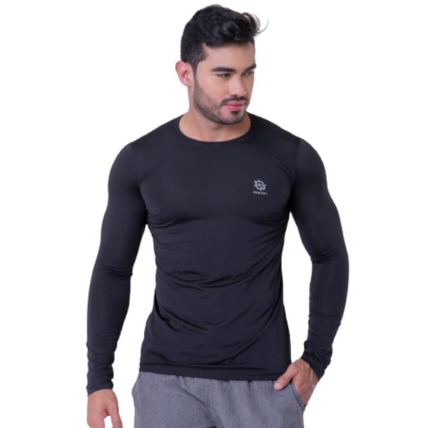 Kit c/ 3 camisas térmicas ice proteção uv50+ unissex preta azul cinza - LJ Camisas UV Imagem de Kit c/ 3 camisas térmicas ice proteção uv50+ unissex preta azul cinza