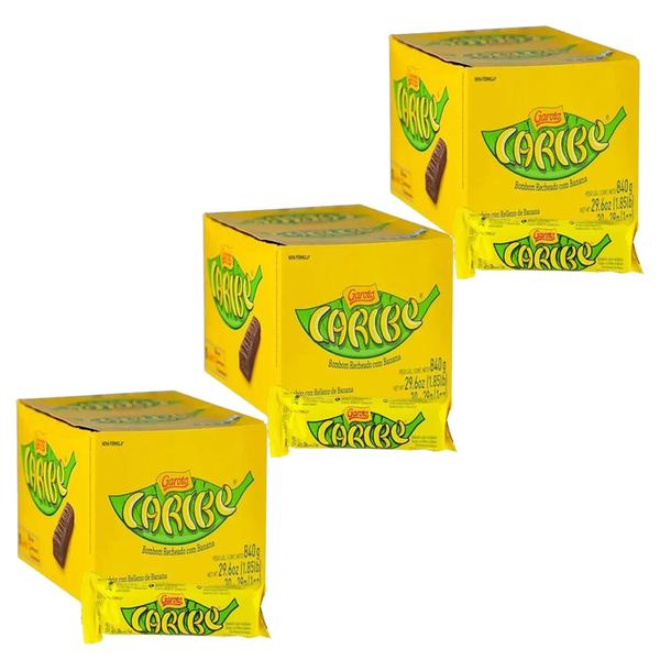 Kit C/3 Chocolate Garoto Caribe Display C/30 Unidades 28g Imagem de Kit C/3 Chocolate Garoto Caribe Display C/30 Unidades 28g