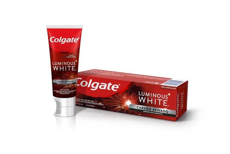 Imagem de Kit C/ 3 Cremes Dental Colgate Luminous White Carvão Ativado 70g