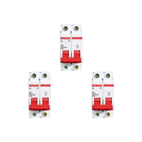 Kit C/3 - Disjuntor Steck Din Bipolar 10A Sd62 3Ka Imagem de Kit C/3 - Disjuntor Steck Din Bipolar 10A Sd62 3Ka