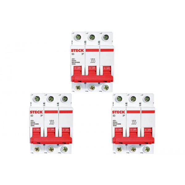 Imagem de Kit C/3 - Disjuntor Steck Din Tripolar 32A Sd63 3Ka