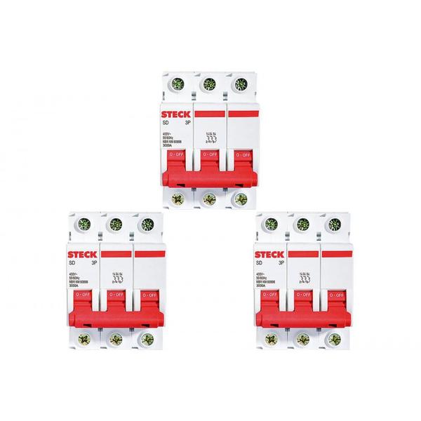 Imagem de Kit C/3 - Disjuntor Steck Din Tripolar 40A Sd63 3Ka