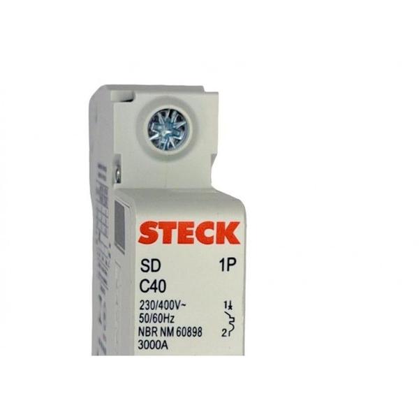 Imagem de Kit C/3 - Disjuntor Steck Din Unipolar 40A Sd61 C  Sdd61C40