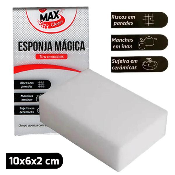 Imagem de Kit c/ 3 Esponja Mágica para Limpeza Melanina Tira Mancha Limpa Parede Tênis etc