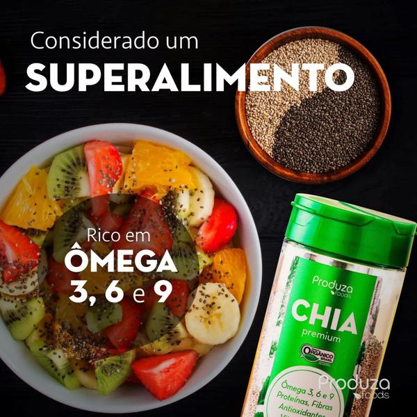 Imagem de Kit c/ 3 Grãos de Chia Premium Branca Orgânica Produza Foods 150g