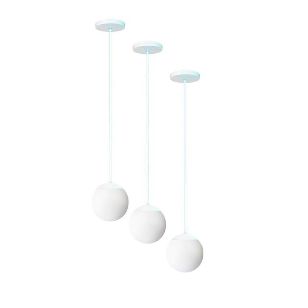 Imagem de Kit C/3 Lustre Pendente Globo Jabuticaba Stuttgart Branco