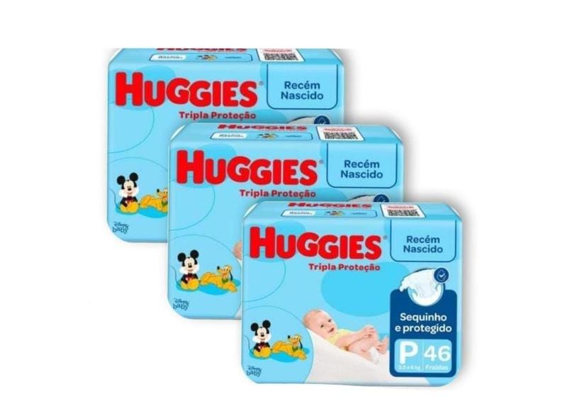 Imagem de Kit C/3 Pacotes Fraldas Huggies Tripla Proteção P 46 Un Cada