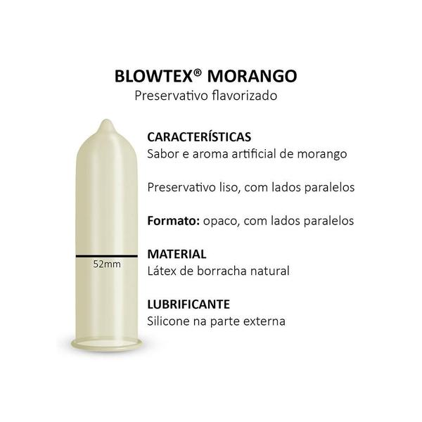 Imagem de Kit c/ 3 Pacotes Preservativo Blowtex Morango c/ 6 Un Cada