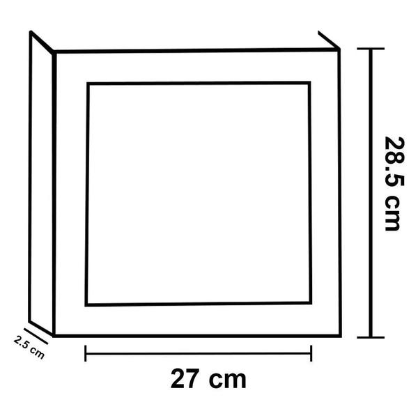 Imagem de Kit C/ 3 Painéis Plafon Slim de Sobrepor Led 24w Quadrado 6500k - Fortled