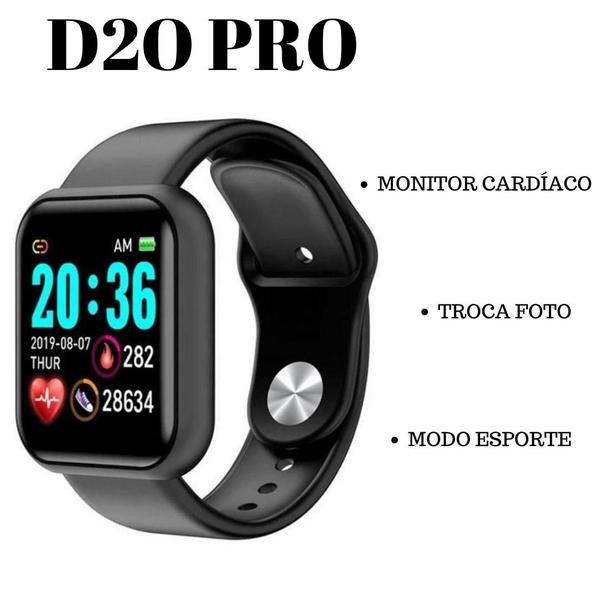 Imagem de Kit C/3 Relógios Smartwatch Digital Inteligente D20 Android iOS Bluetooth Fit Saúde